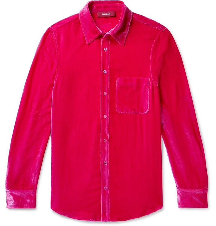 Photo: Sies Marjan - Sander Silk and Cotton-Blend Corduroy Shirt - Pink
