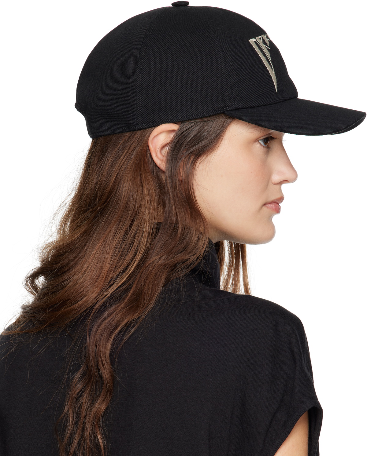 Rick Owens DRKSHDW Black Overdyed Denim Baseball Cap