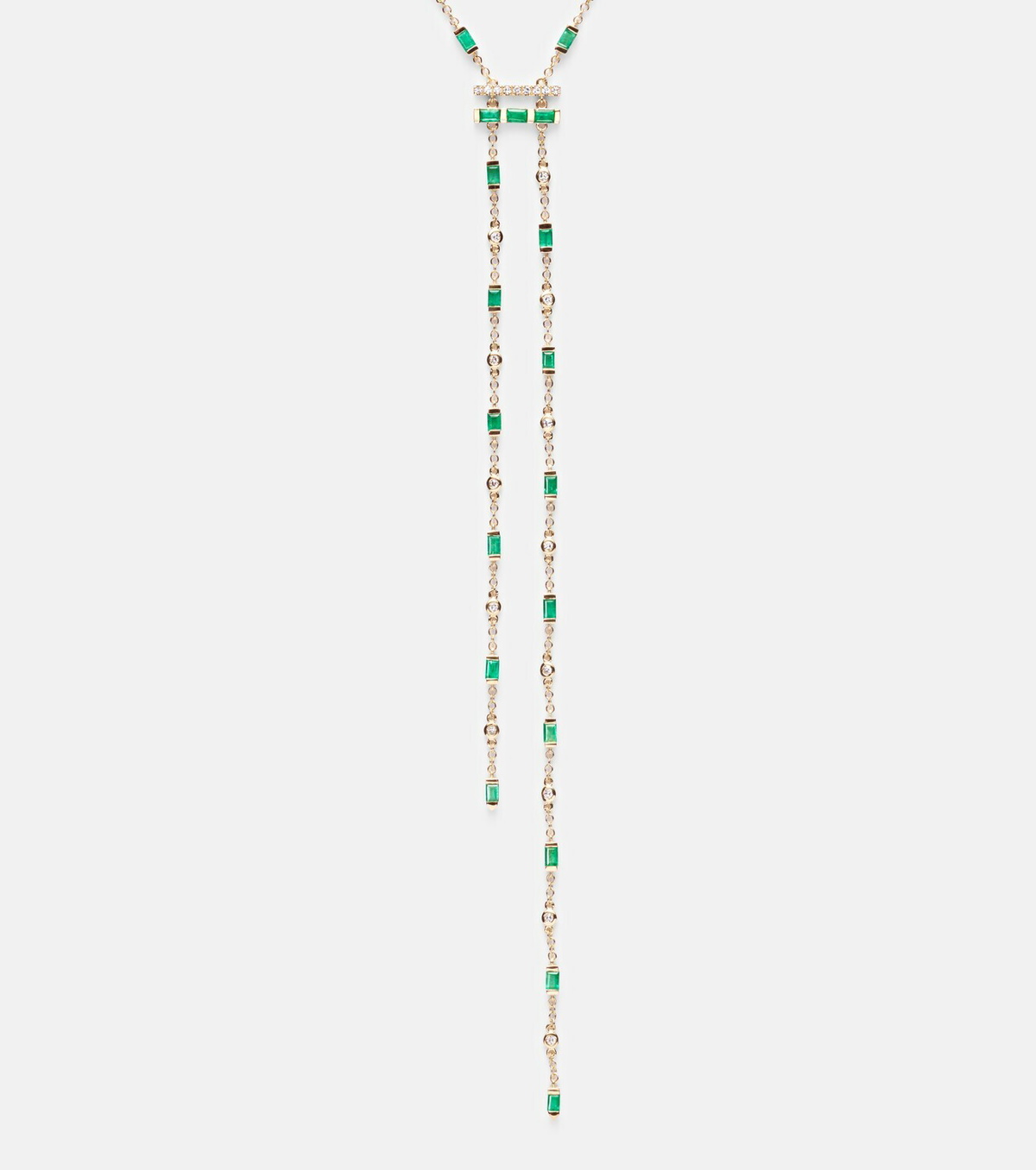 Shay Jewelry 18kt gold necklace with emeralds and diamonds