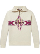 Isabel Marant - Logo-Jacquard Knitted Half-Zip Sweater - Neutrals