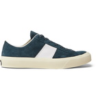 TOM FORD - Cambridge Leather-Trimmed Suede Sneakers - Blue