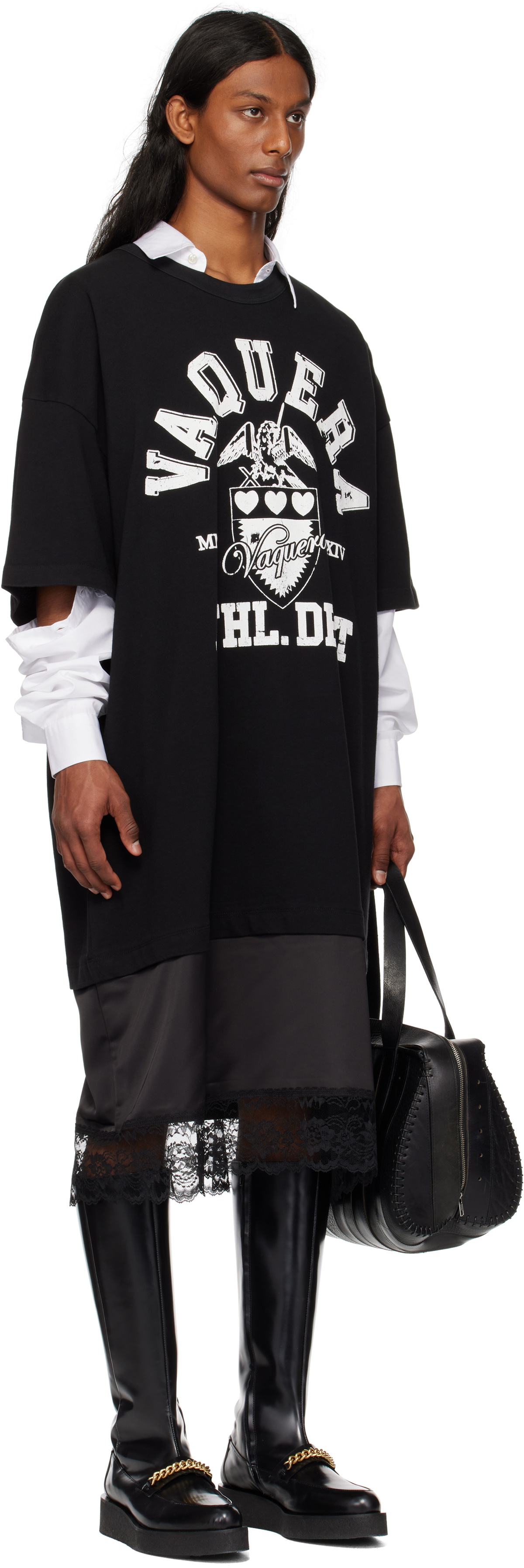 VAQUERA Black Slip Skirt Tall Tee Midi Dress Vaquera