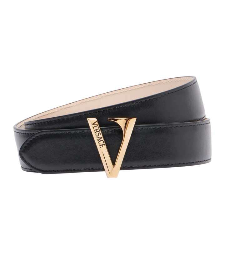 Photo: Versace Logo leather belt