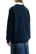 A. P.C. unisex dark blue organic cotton sweatshirt with embroidered logo Blue