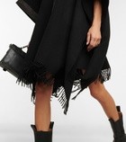 Moncler - Fringe-trimmed hooded wool cape