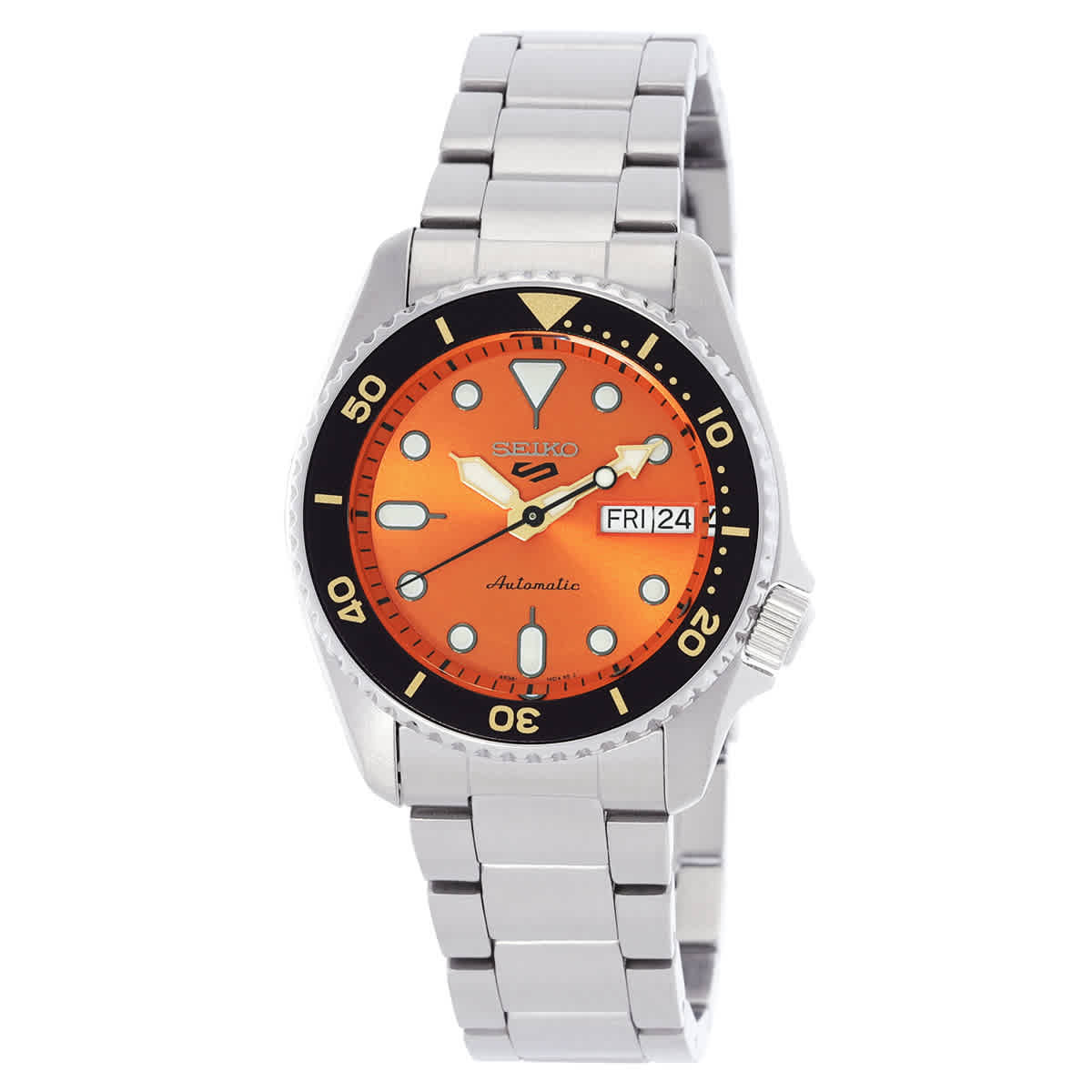 Seiko Seiko 5 Automatic Orange Dial Unisex Watch SRPK35