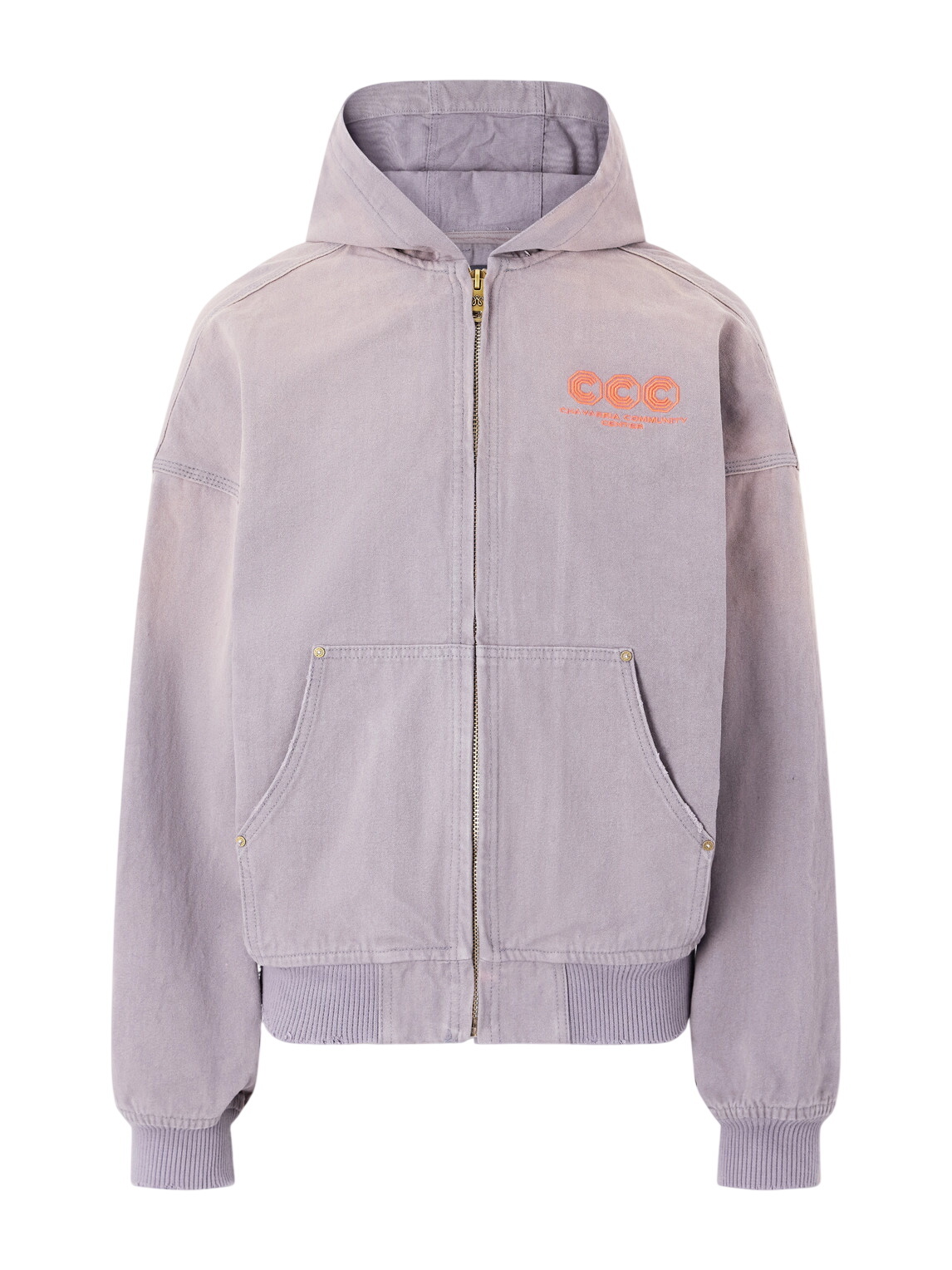 Willy Chavarria - Juggernaut Logo-Embroidered Denim Zip-Up Hoodie