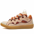 Lanvin Men's Curb Sneakers in Pale Pink/Mango