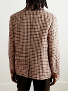 Séfr - Bruno Checked Linen-Blend Blazer - Burgundy