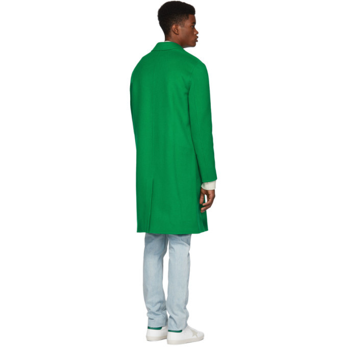 AMI Alexandre Mattiussi Green Wool Double Coat AMI Alexandre Mattiussi