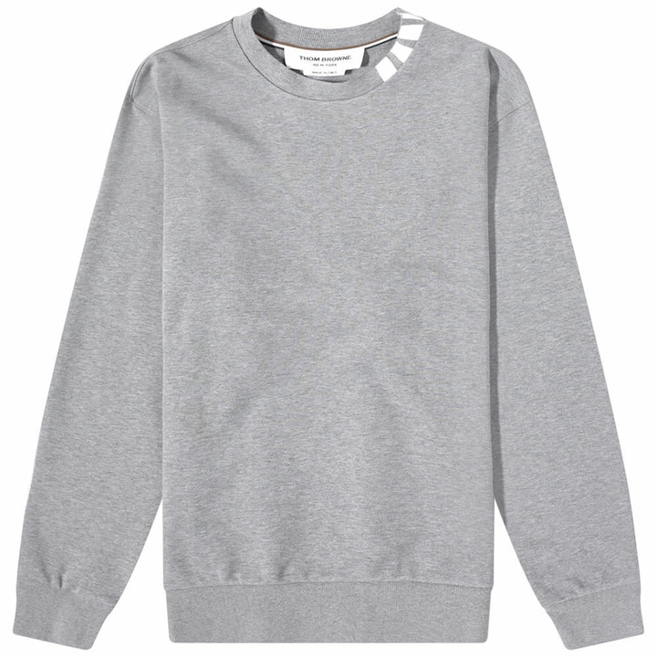 Photo: Thom Browne Men's 4 Bar Mock Neck Sweat in Medium Grey