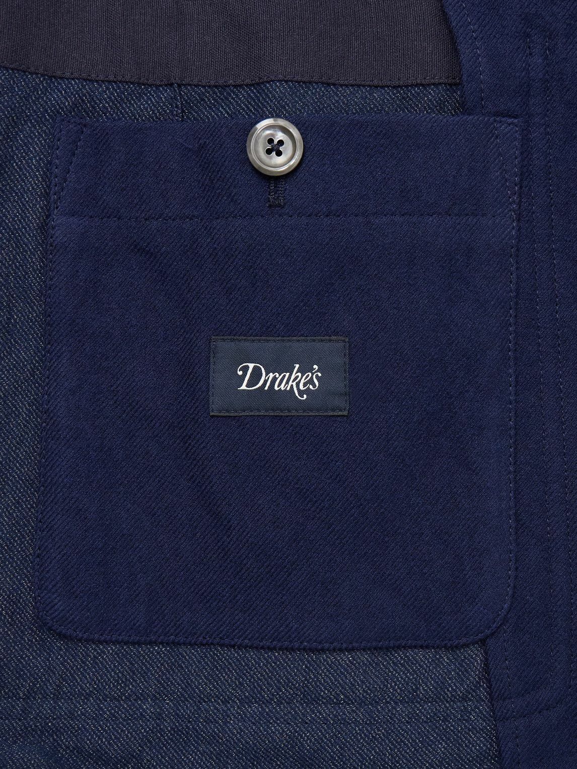 Drake's - MKIII Double-Breasted Twill Blazer - Blue