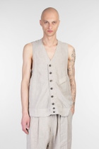 Ziggy Chen Vest In Beige Linen