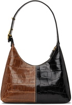 Staud Black & Brown Croc Scotty Bag
