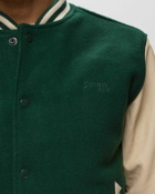 Schott Nyc Varsity Col Rib Cuir / Laine Green/Beige - Mens - College Jackets