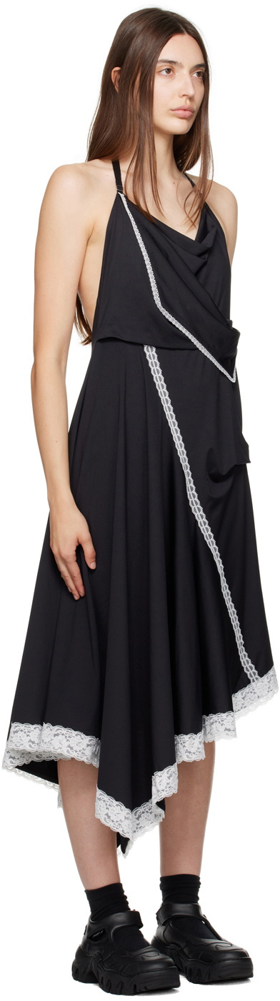 OPEN YY Black Lace Midi Dress