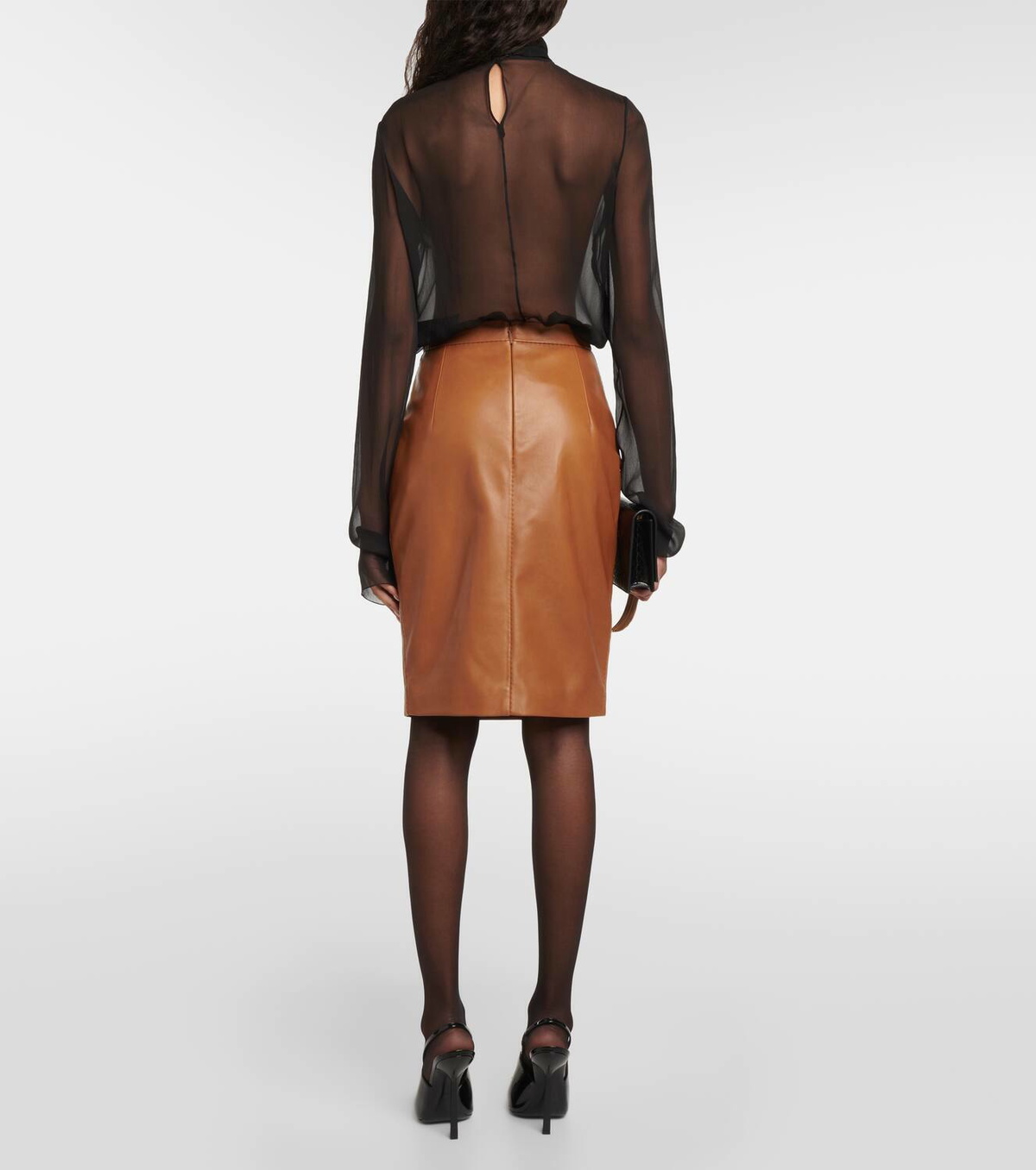 【関税&送料込】Saint Laurent Chocolate Silk Skirt SchaferandweinerShops | Saint Laurent Maxi silk skirt