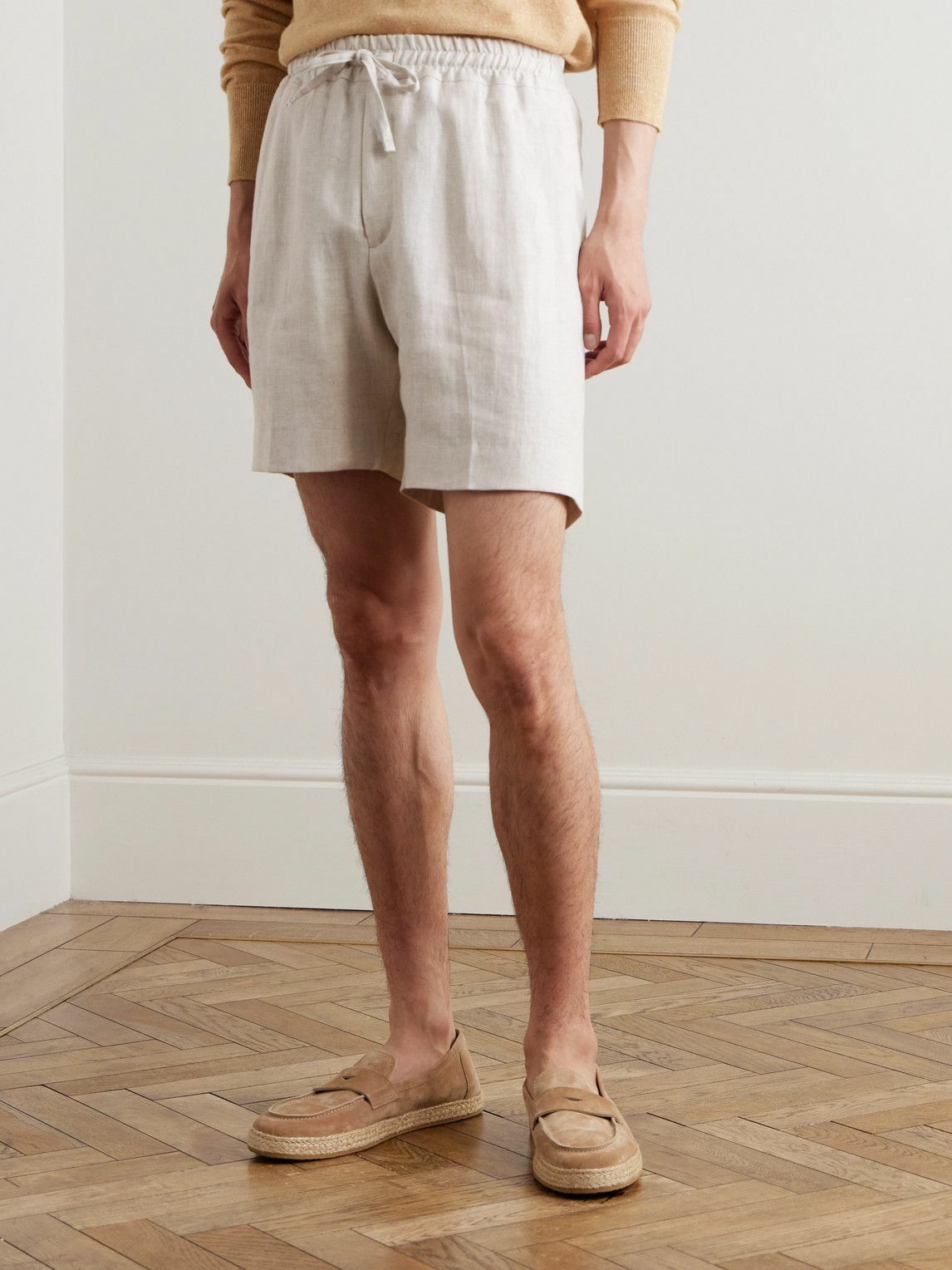 Kingsman - Linen-Twill Drawstring Shorts - Neutrals