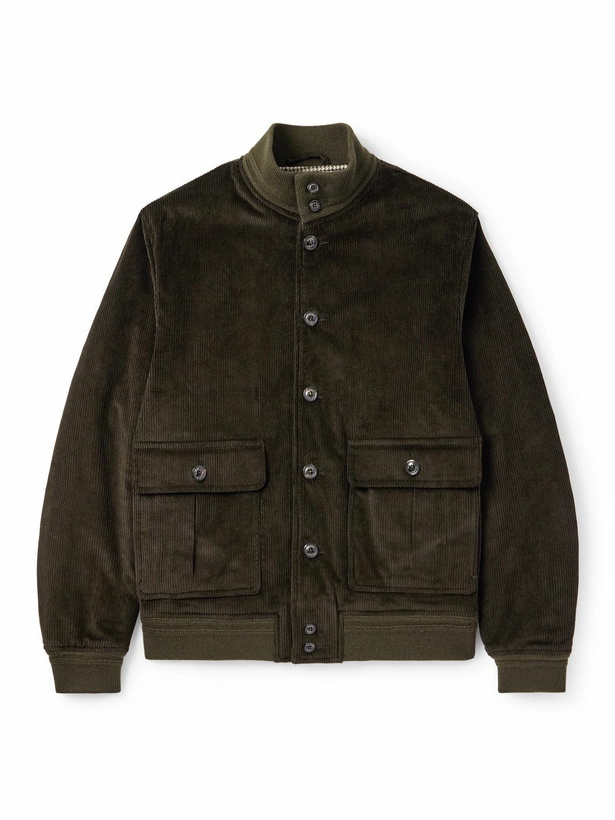 Photo: Valstar - Valstarino Cotton-Blend Corduroy Padded Jacket - Green