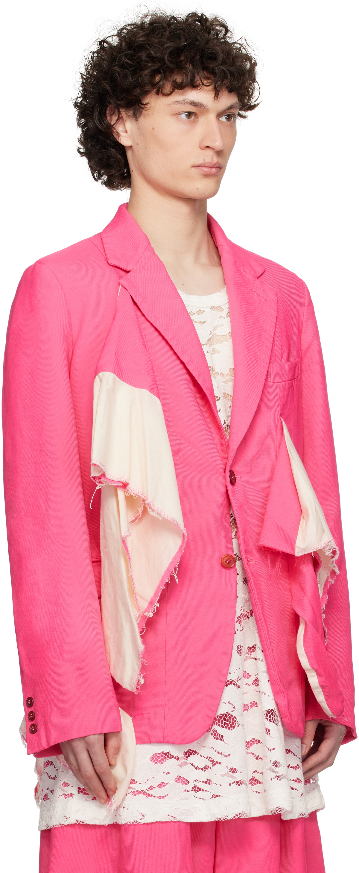 Comme des Garçons Homme Plus Pink Gabardine Medium Blazer