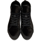 Versus Black Velvet Lion Flatform High-Top Sneakers