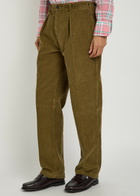 Drake's Tapered-leg Corduroy Trousers Khaki