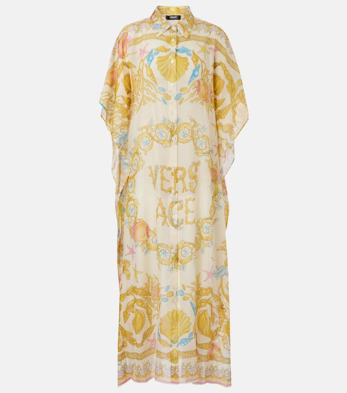 Versace Underwater Barocco cotton and silk beach dress Versace