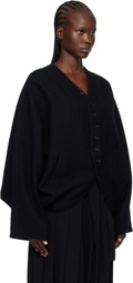 Y's Black Cable JQ Knit Dolman Sleeve Jacket