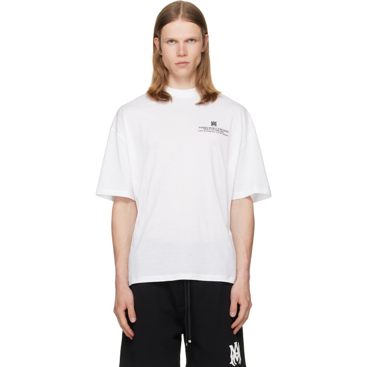 Photo: AMIRI White MA Hollywood HJ Skate T-shirt