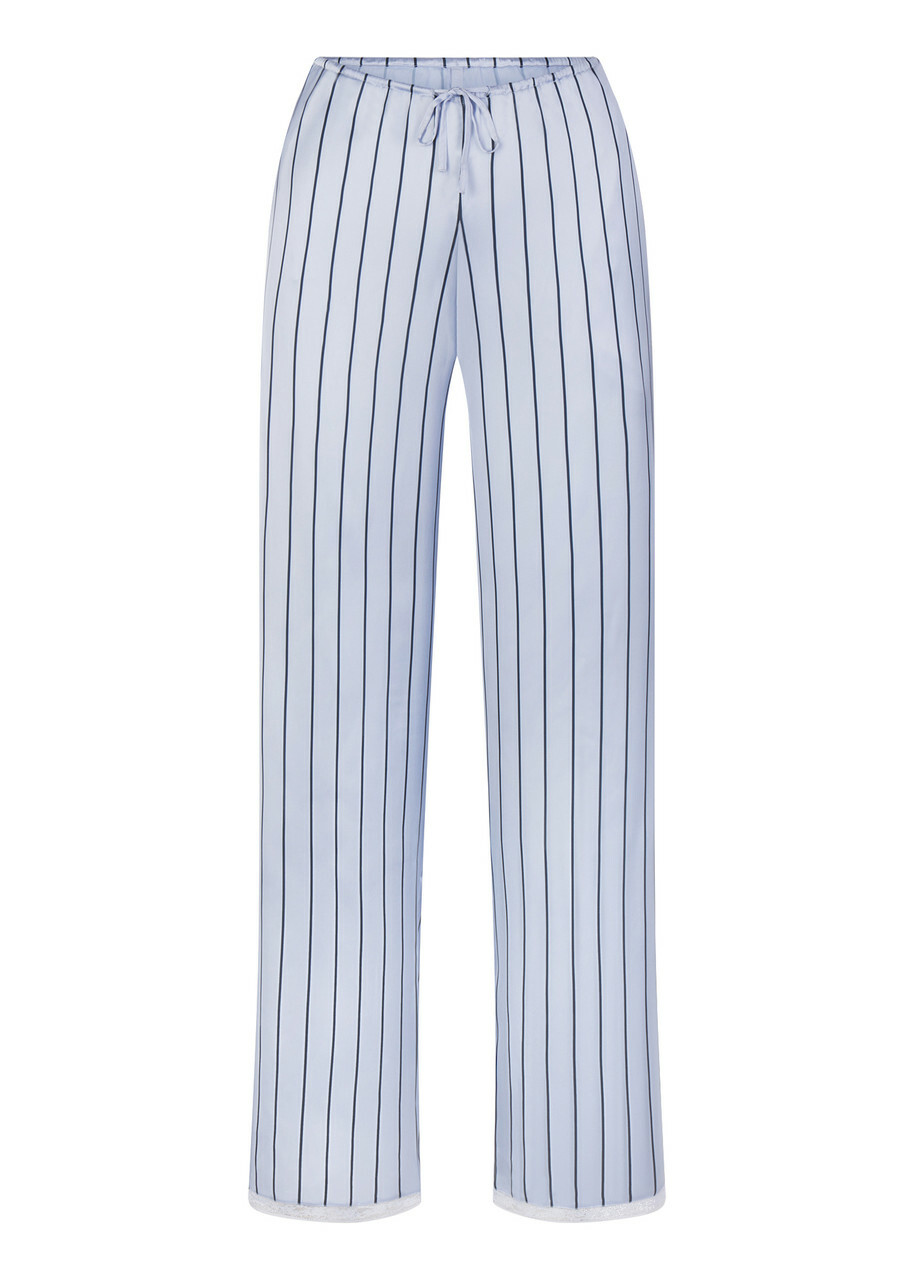Skims Lace-trim Woven Shine Trousers Blue