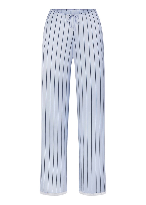 Photo: Skims Lace-trim Woven Shine Trousers Blue