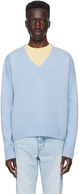 Photo: AMI Paris Blue Cropped Sweater