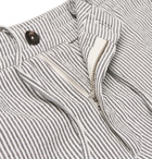 Ermenegildo Zegna - Grey Striped Cotton-Seersucker Drawstring Suit Trousers - Men - Gray