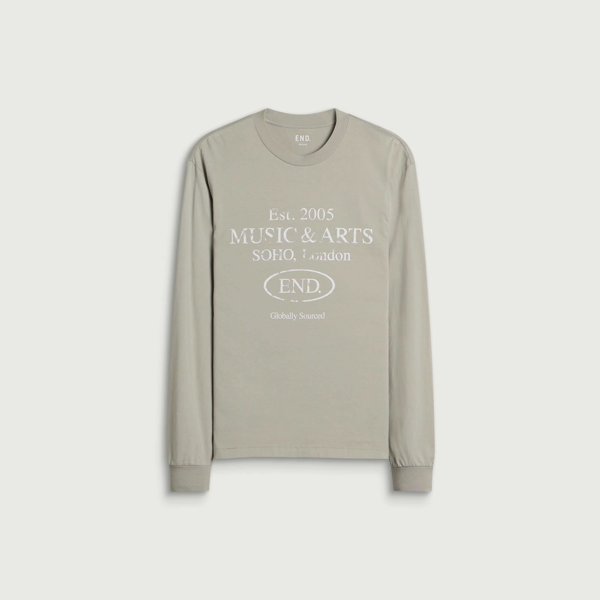 END. Worn Established LS T-shirt in Washed Grey