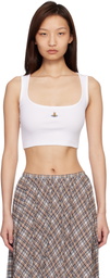 Vivienne Westwood White Cropped Rib Tank Top
