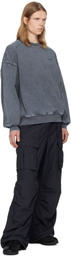 Juun.J Navy 'Language Under The Influence' Loose Fit Sweatshirt