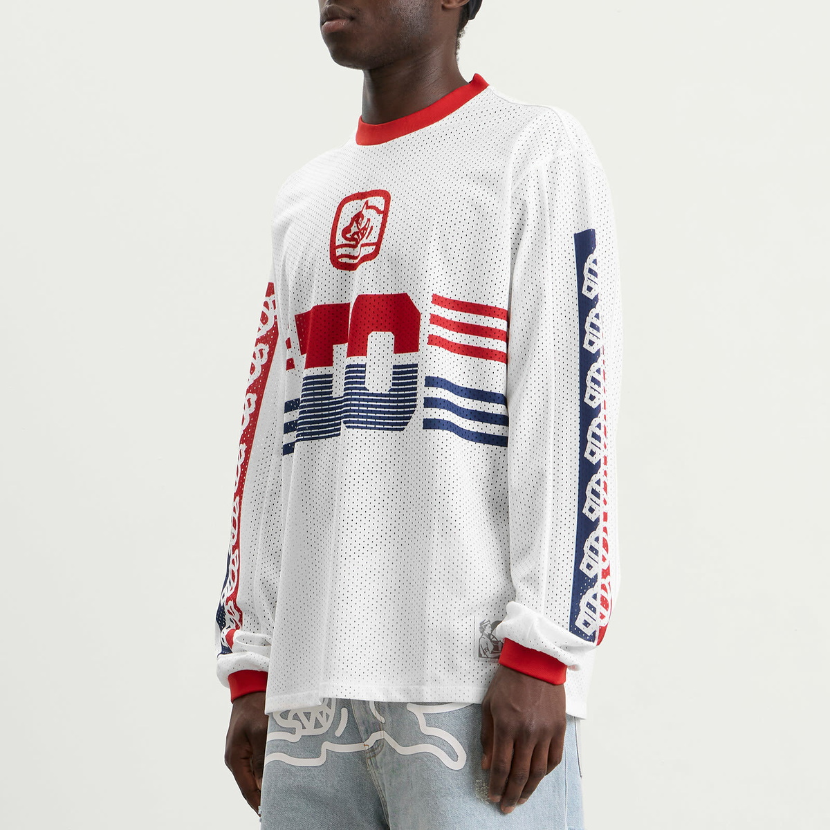 ICECREAM Men's Moto Ls Mesh Shirt in White