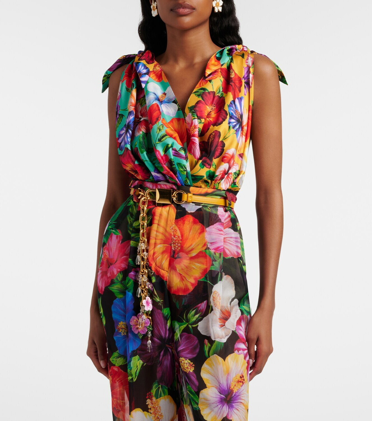 Dolce&Gabbana Floral silk-blend playsuit