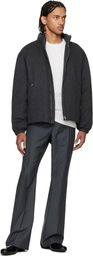 Jil Sander Gray Wool Melton Down Jacket