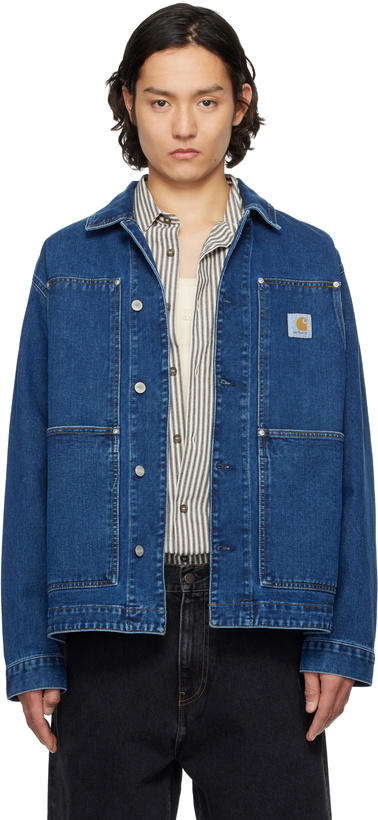 Photo: Carhartt Work In Progress Blue OG Double Front Denim Jacket