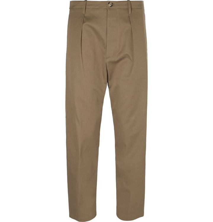 Photo: Valentino - Cropped Cotton Trousers - Men - Beige