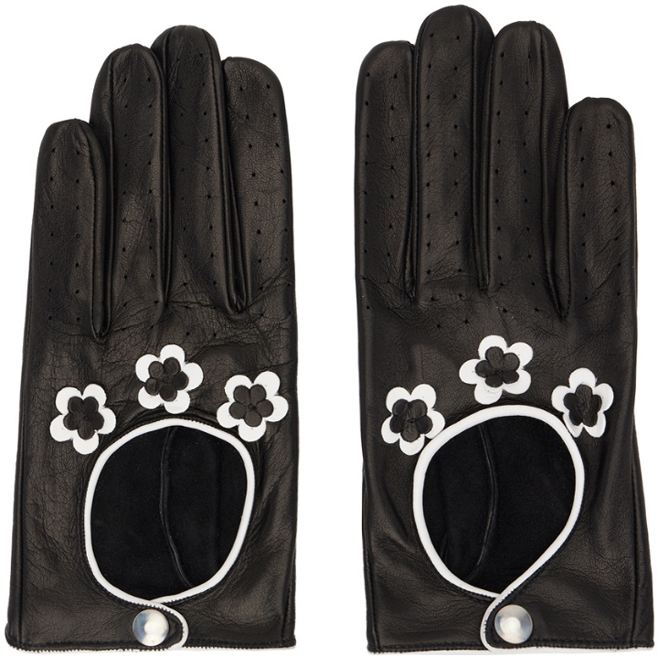 Photo: Ernest W. Baker Black & White Floral Leather Gloves