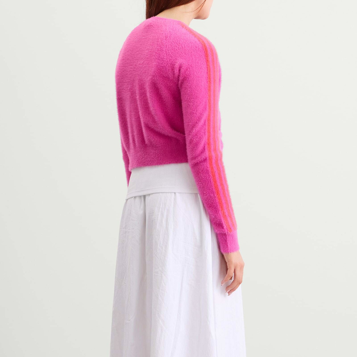 Adidas Women's Fluffy Knitted Cardigan in Semi Lucid Fuchsia