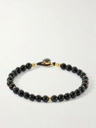 Mikia - Circle 8 Gold-Plated Sterling Silver, Tiger's eye and Blue Labradorite Beaded Bracelet - Blue