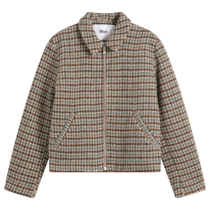 Photo: Won Hundred Men's Dutton Houndstooth Wool Jacket in Taupe Grey