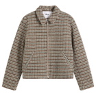 Won Hundred Men's Dutton Houndstooth Wool Jacket in Taupe Grey