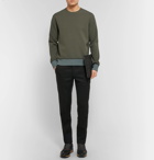 VALENTINO - Stripe-Trimmed Stretch-Knit Sweatshirt - Green