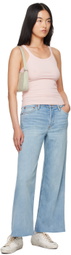 Re/Done Pink Hanes Edition Ribbed Tank Top