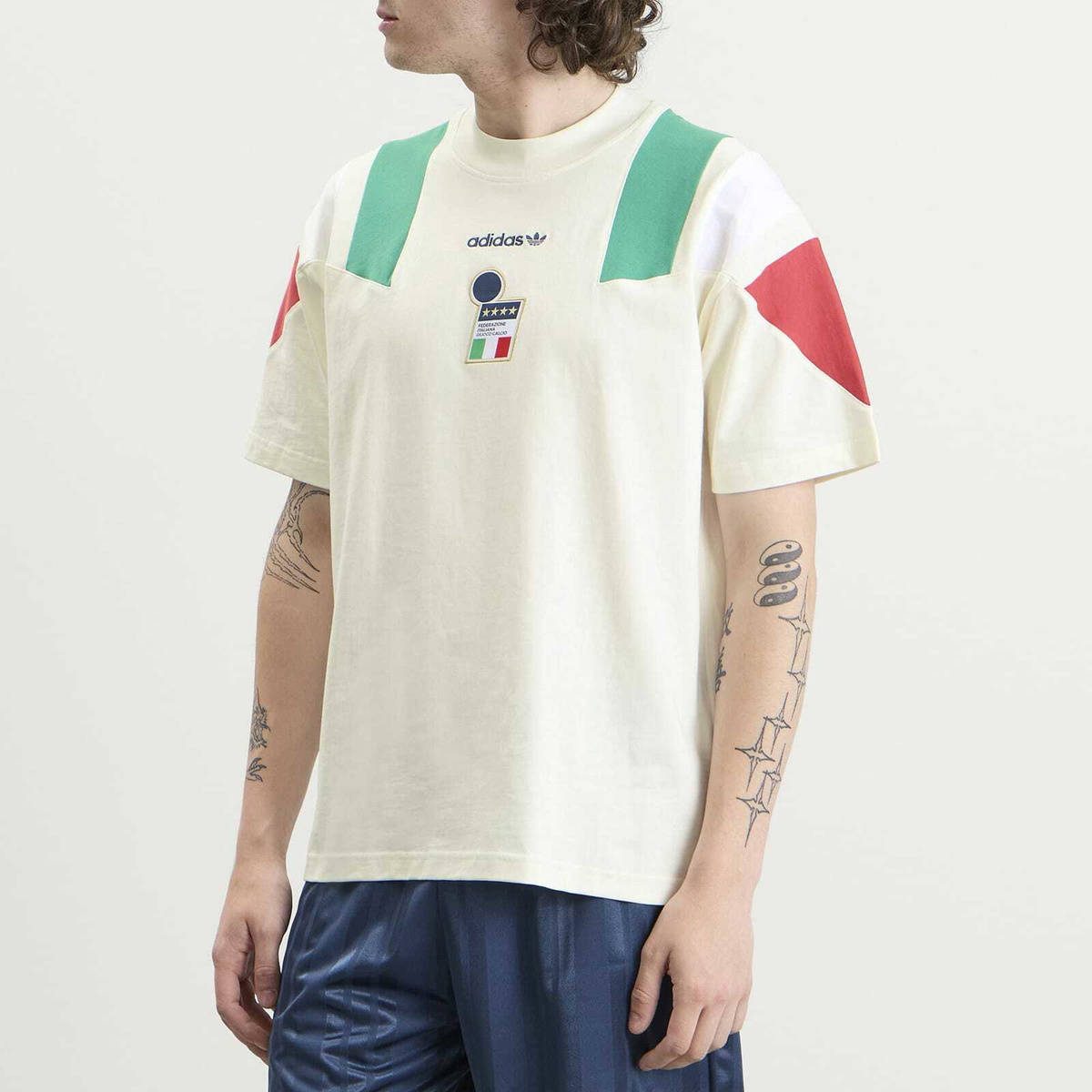Adidas Men's FIGC EQT T-Shirt in Off White