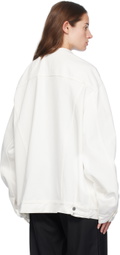 MARIE ADAM-LEENAERDT White Inserted Collar Denim Jacket